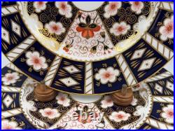 Set of 4 Royal Crown Derby English Bone China TRADITIONAL IMARI Dinner Plates