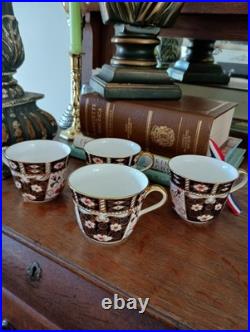 Set of 4 Royal Crown Derby Imari 2451 English Bone China Tea Cups Only