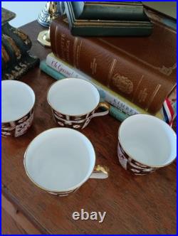 Set of 4 Royal Crown Derby Imari 2451 English Bone China Tea Cups Only