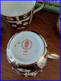 Set of 4 Royal Crown Derby Imari 2451 English Bone China Tea Cups Only