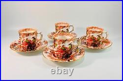 Set of 4 Vintage 1946 Royal Crown Derby ROYAL Demitasse Cups & Saucers RARE
