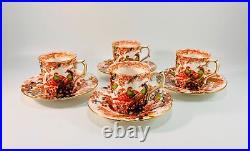 Set of 4 Vintage 1946 Royal Crown Derby ROYAL Demitasse Cups & Saucers RARE