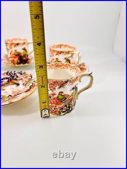 Set of 4 Vintage 1946 Royal Crown Derby ROYAL Demitasse Cups & Saucers RARE