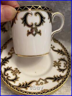 Set of 4 demitasse cup and saucer. Majesty Royal crown derby. English bone china