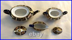 Set of 5 Royal Crown Derby IMARI Miniature Mini Tea Set Teapot Sugar Creamer Lid