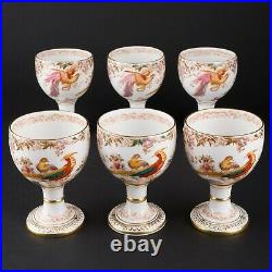 Set of 6 Flawed & Repaired Goblets Olde Avesbury by Royal Crown Derby