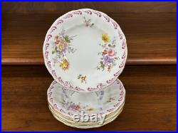 Set of (6) Royal Crown Derby Glenmont Purple Scroll 6.25 Bread Plates A603