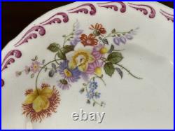 Set of (6) Royal Crown Derby Glenmont Purple Scroll 6.25 Bread Plates A603
