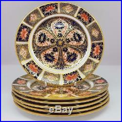 Set of 6 Royal Crown Derby Old Imari 1128 Dessert / Salad Plates First Quality