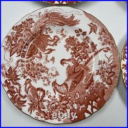 Set of 6 Royal Crown Derby RED AVES Salad Plates 8.25