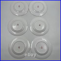 Set of 6 Royal Crown Derby RED AVES Salad Plates 8.25