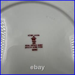 Set of 6 Royal Crown Derby RED AVES Salad Plates 8.25