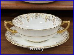 Set of (6) Royal Crown Derby VINE Posie Center Cream Soup Bouillon Bowls A929