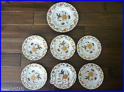 Set of 7 Royal Crown Derby Imari Floral -1 Dinner and 6 Salad Plates