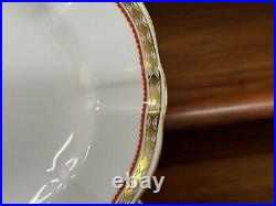 Set of (8) Royal Crown Derby CARLTON Red 6.375 Bread Plates (2nd Quality)