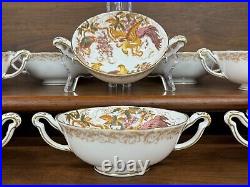 Set of (8) Royal Crown Derby OLDE AVESBURY Double Handle Cream Soup Bowls