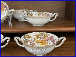 Set of (8) Royal Crown Derby OLDE AVESBURY Double Handle Cream Soup Bowls