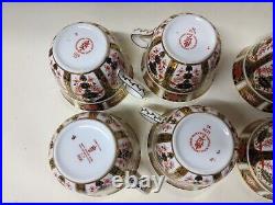 Set of 8 Royal Crown Derby Old Imari 2 5/8 Tea Cup and Saucer Sets