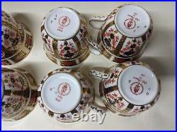 Set of 8 Royal Crown Derby Old Imari 2 5/8 Tea Cup and Saucer Sets