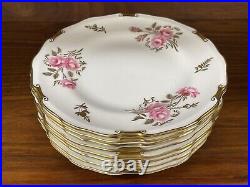 Set of (8) Royal Crown Derby PINXTON ROSES 1120 Bread Plates