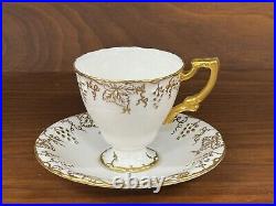 Set of (8) Vintage Royal Crown Derby VINE Footed Demitasse Cups & Saucers A775