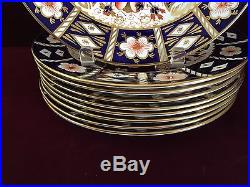 Set of 9 Royal Crown Derby Traditional Imari Dinner Plate 9.25 For Tiffany