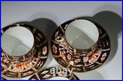 Six Royal Crown Derby Imari 2451 Quality Coffee Cups & Saucers LARGE