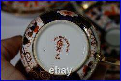 Six Royal Crown Derby Imari 2451 Quality Coffee Cups & Saucers LARGE