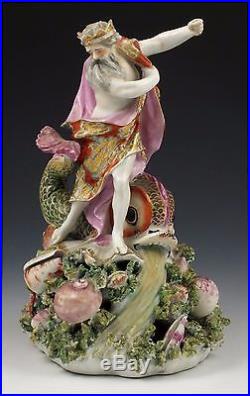 Spectacular 18thC Royal Crown Derby Porcelain Figurine of Neptune