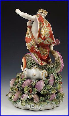 Spectacular 18thC Royal Crown Derby Porcelain Figurine of Neptune