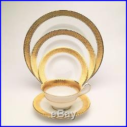 St. George Gold & White Royal Crown Derby China Set, 22 Piece, Derby China
