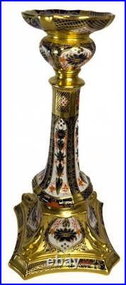 Stunning, ROYAL CROWN DERBY Old Imari 1128 Pattern Candle Stick Holders