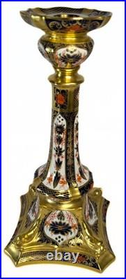 Stunning, ROYAL CROWN DERBY Old Imari 1128 Pattern Candle Stick Holders