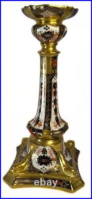 Stunning, ROYAL CROWN DERBY Old Imari 1128 Pattern Candle Stick Holders