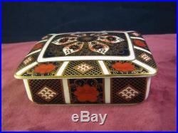 Stunning Rare Royal Crown Derby Old Imari 1128 Cigarette Box & Cover Free p&p