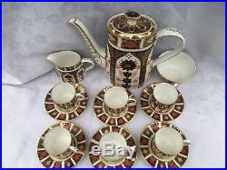 Stunning Royal Crown Derby Old Imari 1128 -15 Piece Coffee Set