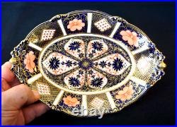 Stunning Royal Crown Derby Old Imari 1128, 1st Quality Oval Dessert Dish Blue