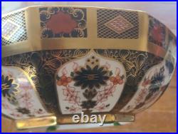 Stunning Royal Crown Derby Old Imari 1128 Large 8 Inch Octagon Bowl Circa 1978