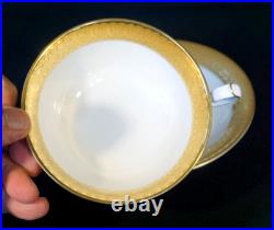 Stunning Royal Crown Derby St George Cream Soup Bowl And Saucer