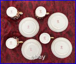 Stunning Set Of 4 Antique Royal Crown Derby Demitasse Cups & Saucers Imari #2451