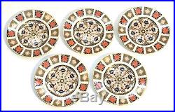 Stunning Set Of 5 Royal Crown Derby Imari 1128 Luncheon Plates
