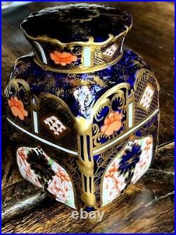 Super Antique Royal Crown Derby Imari Tea Caddy