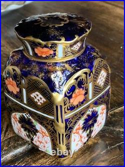 Super Antique Royal Crown Derby Imari Tea Caddy