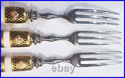 Superb Set of 6 Royal Crown Derby Old Imari Fruit Forks withPorcelain Handles