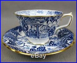 Superb blue Royal Crown Derby MIKADO Dinner Service / Set for 8. Plates cups etc