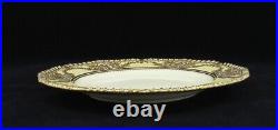 Superb set 12 1889 Antique Royal Crown Derby Gilt Cream White Floral 9 Plates