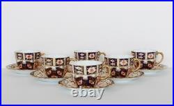 TEA SET Royal Crown Derby TRADITIONAL IMARI 2451 Six Trios & Creamer Rope Handle