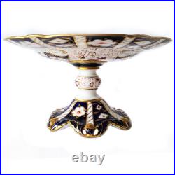 TRADITIONAL IMARI by Royal Crown Derby Footed Cake Plate Compote 9.5 diameter