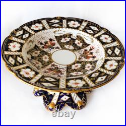 TRADITIONAL IMARI by Royal Crown Derby Footed Cake Plate Compote 9.5 diameter