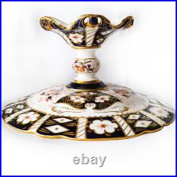 TRADITIONAL IMARI by Royal Crown Derby Footed Cake Plate Compote 9.5 diameter